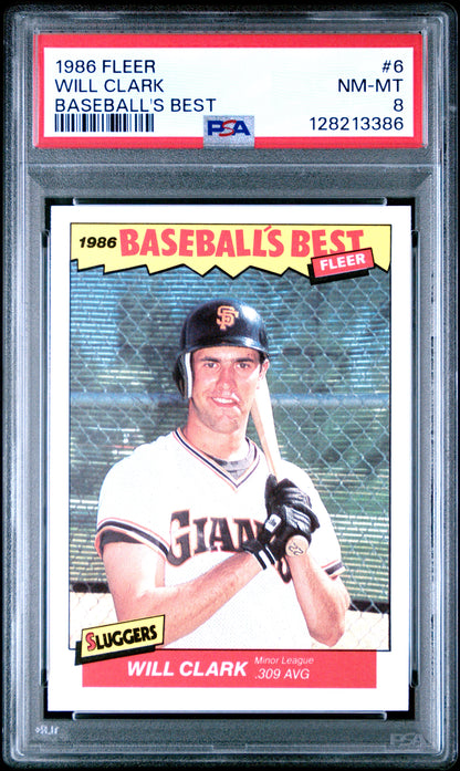 1986 FLEER BASEBALL'S BEST 6 WILL CLARK  - NEAR MINT-MINT 8