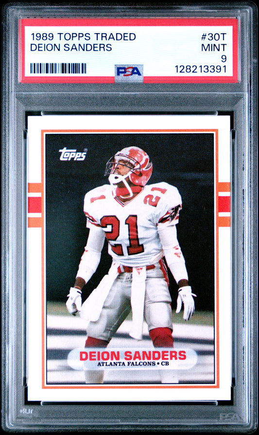1989 TOPPS TRADED 30T DEION SANDERS  - MINT 9