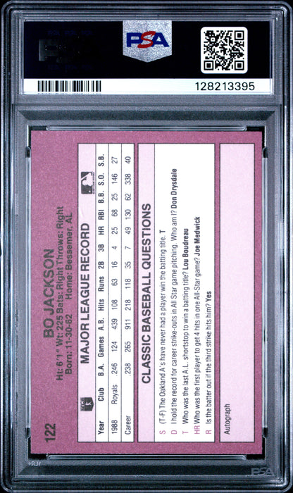 1989 CLASSIC TRAVEL UPDATE I 122 BO JACKSON - GEM MINT 10