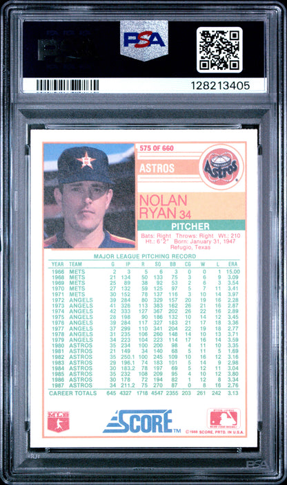 1988 SCORE 575 NOLAN RYAN - GEM MINT 10