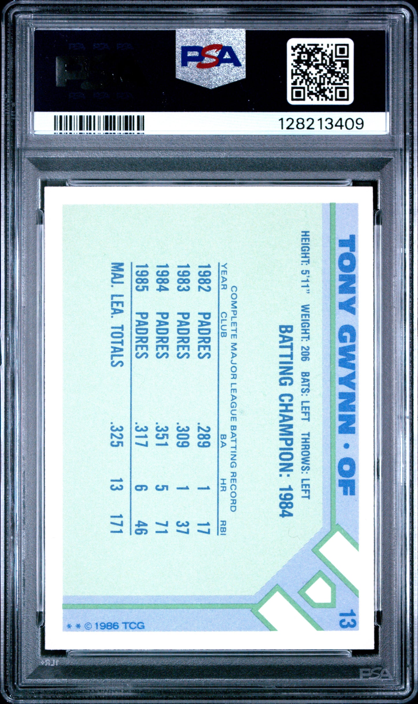 1986 WOOLWORTH 13 TONY GWYNN  - GEM MINT 10