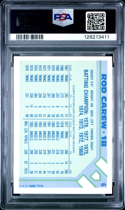 1986 WOOLWORTH 6 ROD CAREW  - MINT 9