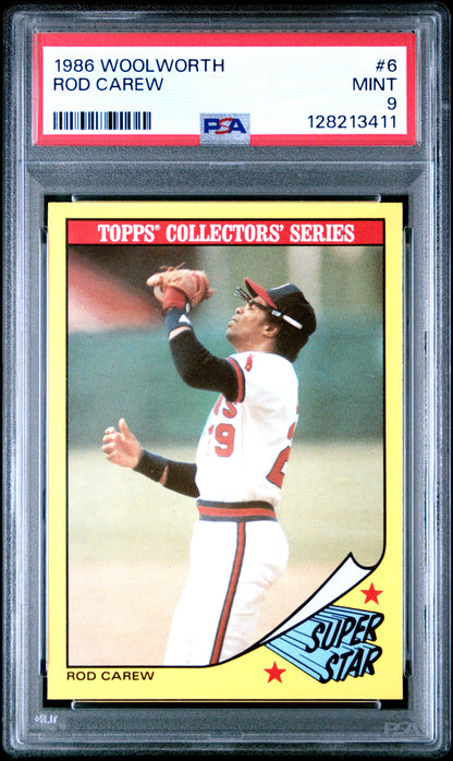 1986 WOOLWORTH 6 ROD CAREW  - MINT 9