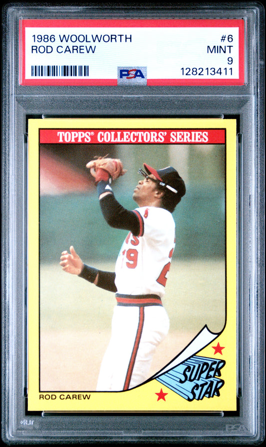 1986 WOOLWORTH 6 ROD CAREW  - MINT 9
