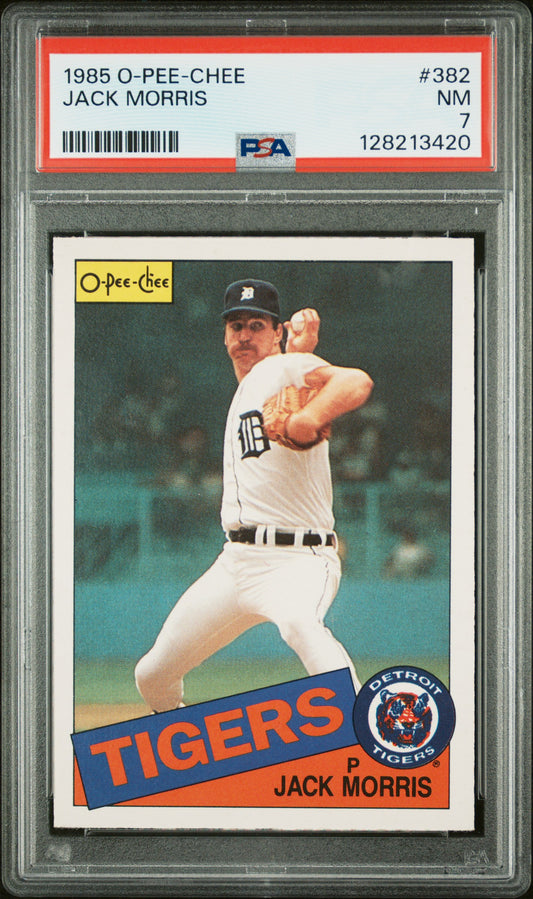 1985 O-PEE-CHEE 382 JACK MORRIS  - NEAR MINT 7