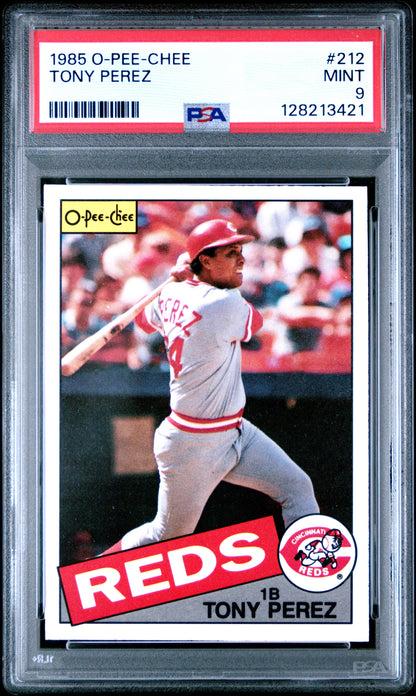 1985 O-PEE-CHEE 212 TONY PEREZ  - MINT 9
