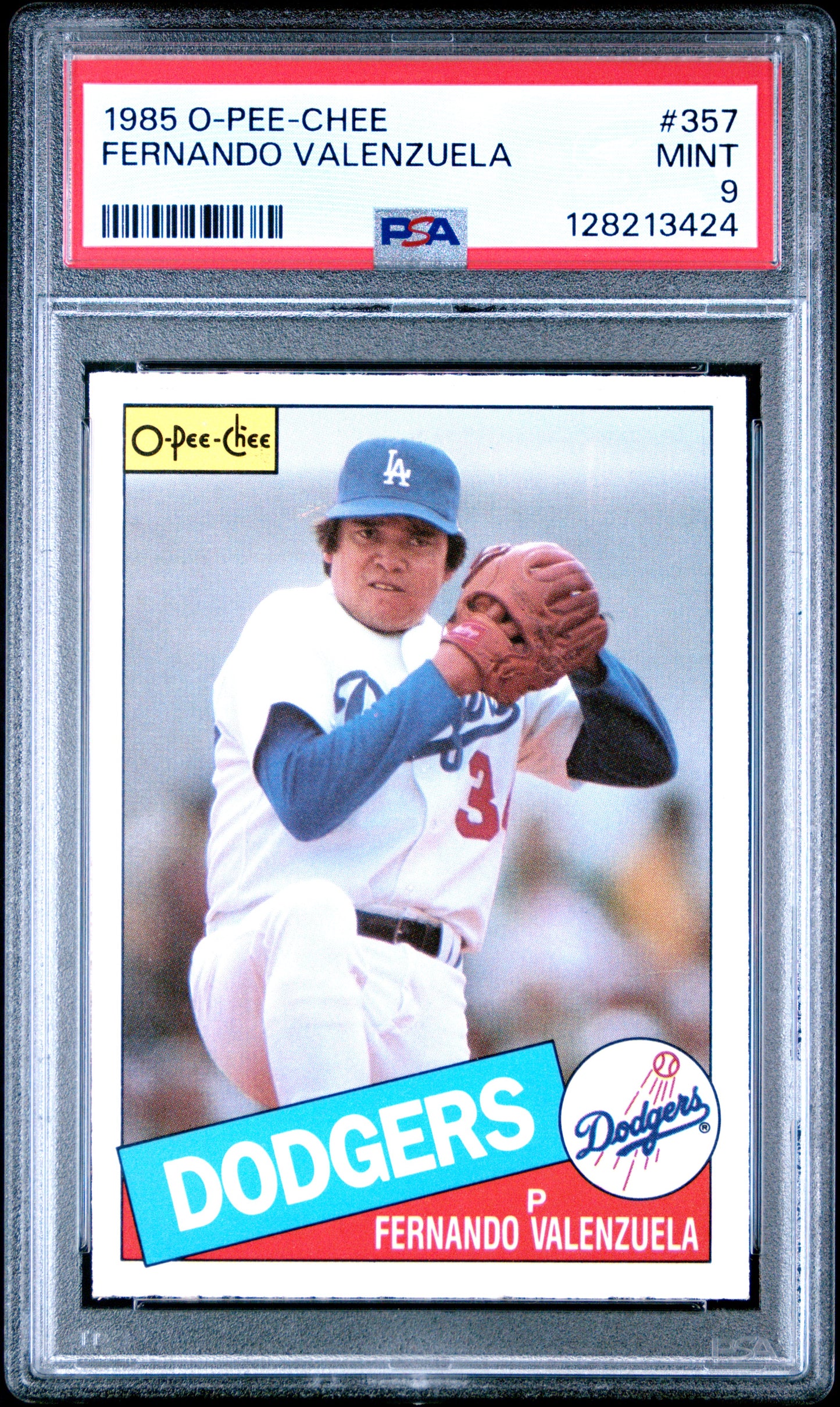 1985 O-PEE-CHEE 357 FERNANDO VALENZUELA  - MINT 9