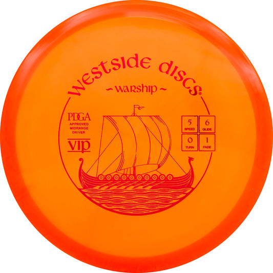 Representative image of Westside Discs Warship disc golf disc; actual color and stamp may vary