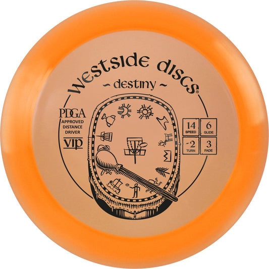 Representative image of Westside Discs Destiny disc golf disc; actual color and stamp may vary